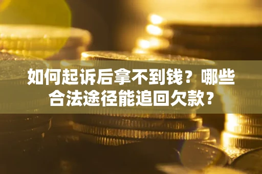 济南如何起诉后拿不到钱？哪些合法途径能追回欠款？