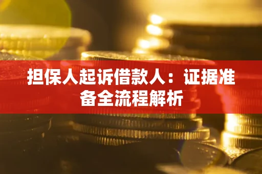 济南担保人起诉借款人：证据准备全流程解析